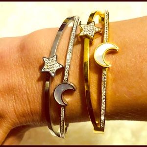 316 Stainless Steel Moon & Star Bracelet